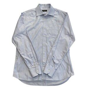 Canali Button Down Shirt in White/Purple
